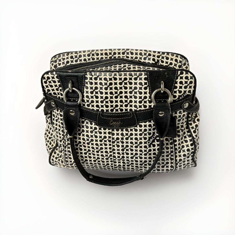 Coach purse, Authentic 2008 COACH Penelope Black White Satchel KO679-18147